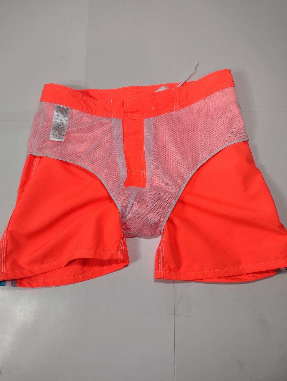 Sundek Neon Coral Athletic Swim Shorts with White Drawstring (32) - Picture 9 of 12